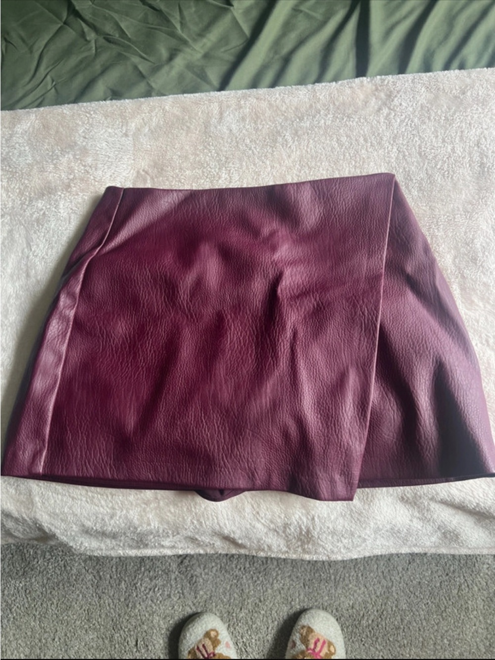 Abercrombie & Fitch Faux Leather Mini Skirt in Plum